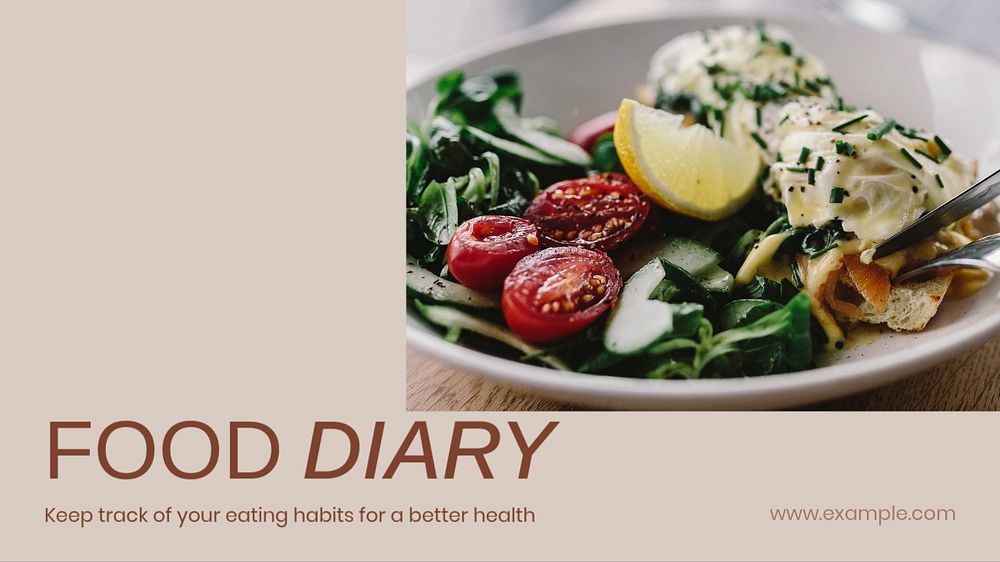 Food diary blog banner template, editable design