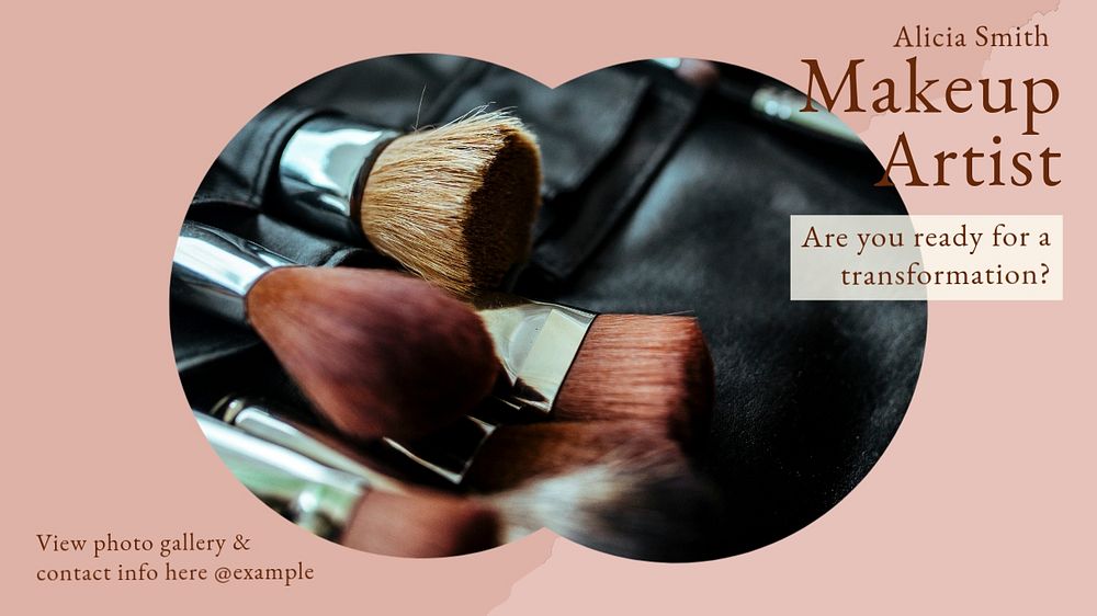 Makeup artist blog banner template, editable design