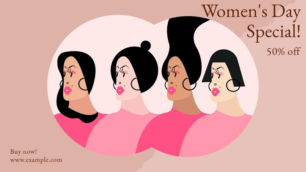 Women's day deal blog banner template, editable design