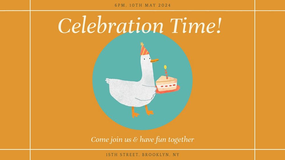 Celebration time blog banner template, editable design