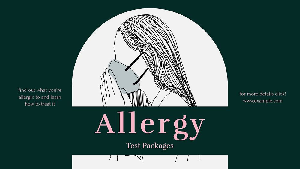 Allergy test blog banner template, editable design