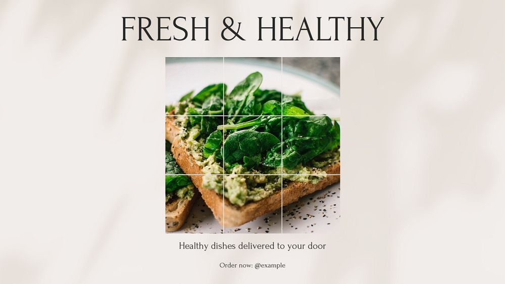 Fresh & healthy food blog banner template, editable design