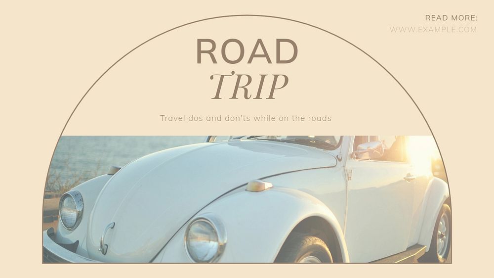 Road trip blog banner template, editable design