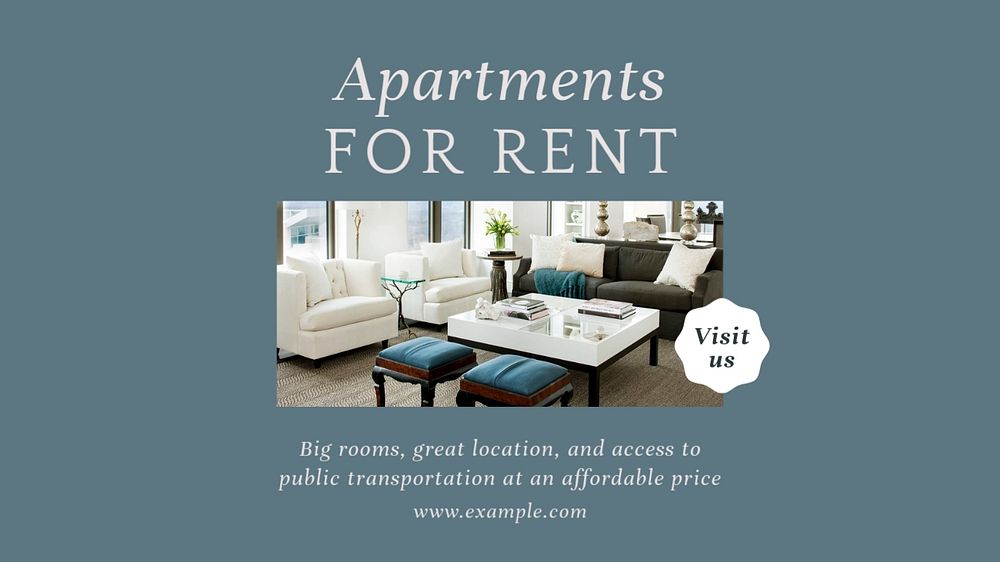 Renting apartment blog banner template, editable design