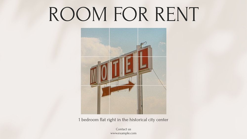 Room for rent blog banner template, editable design