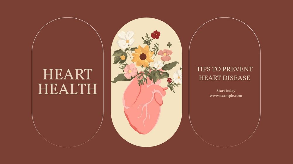 Heart health blog banner template, editable design