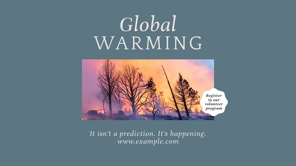 Global warming blog banner template, editable design