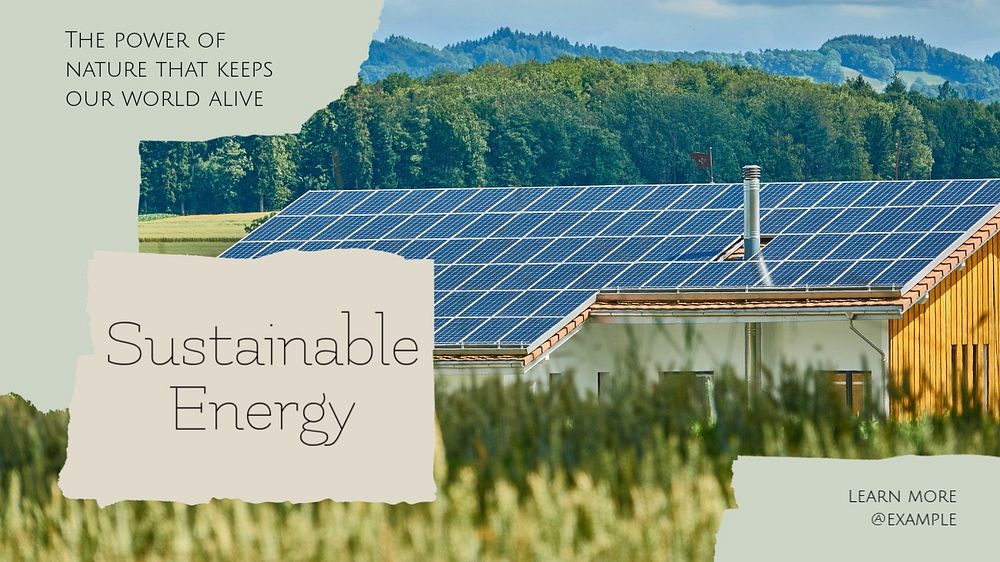 Sustainable energy blog banner template, editable design