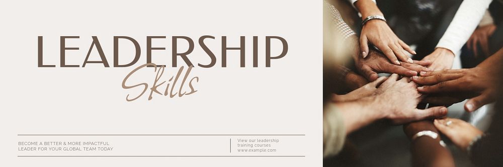 Leadership training email header template, editable text