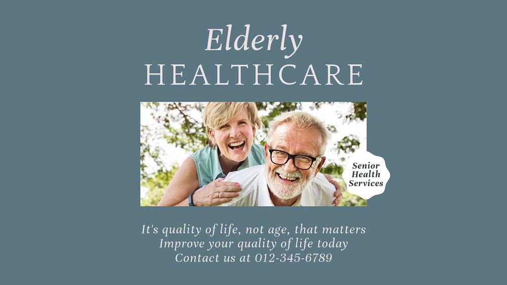 Elderly healthcare blog banner template, editable design