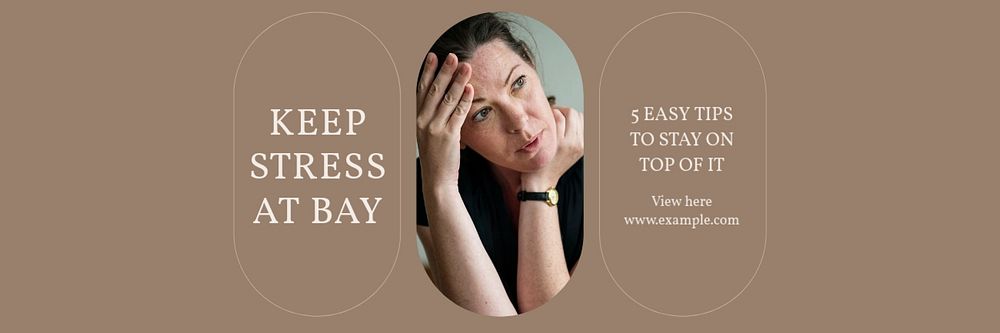 Stress tips email header template, editable text