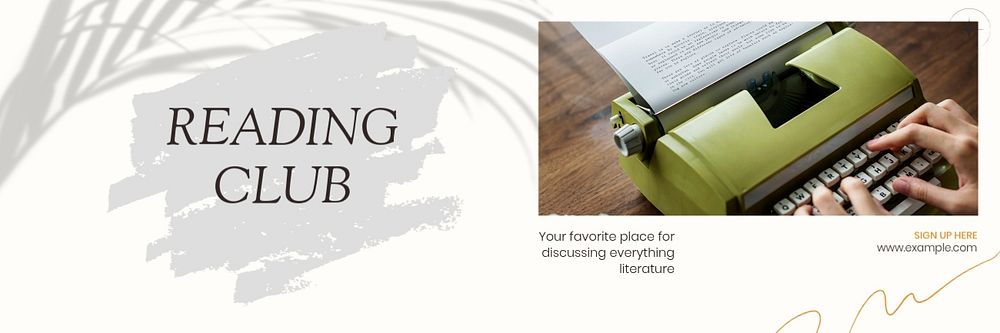 Reading club email header template, editable text