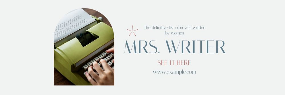 Novels by women email header template, editable text