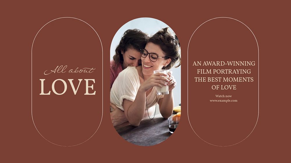 Love film blog banner template, editable design