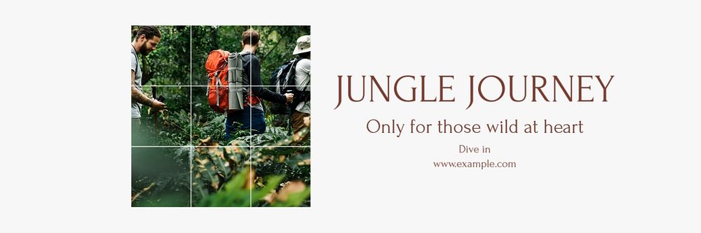 Jungle journey email header template, editable text