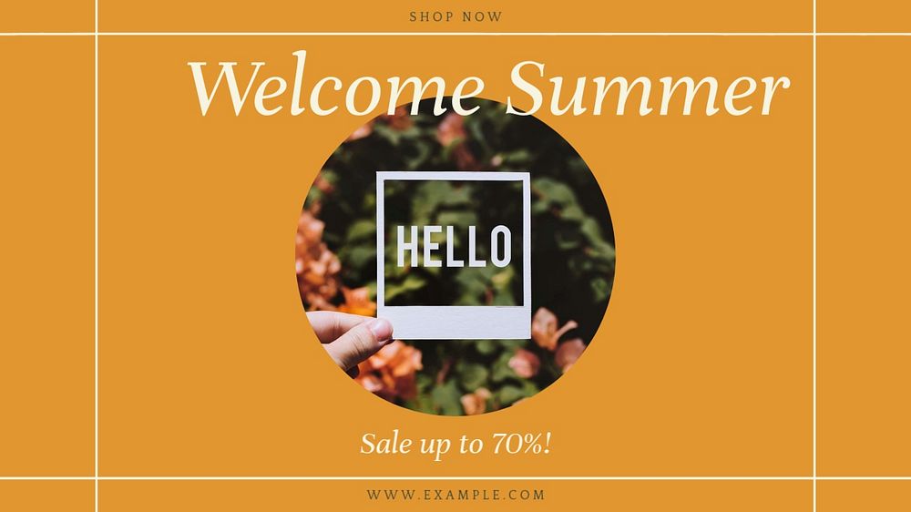 Welcome summer sale blog banner template, editable design