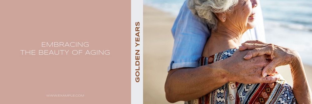 Golden years email header template, editable text