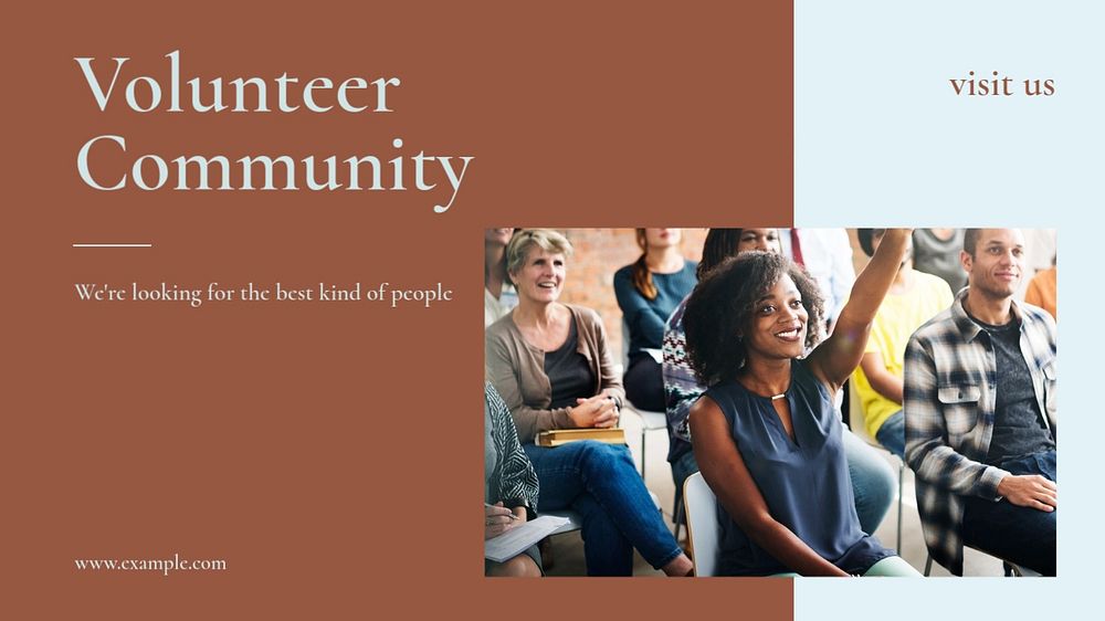 Volunteer community blog banner template, editable design