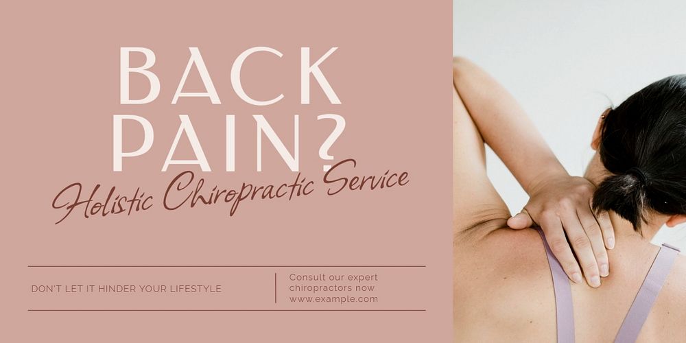 Chiropractic Service Twitter ad template, editable text