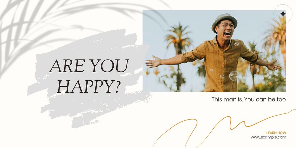 Are you happy Twitter ad template, editable text