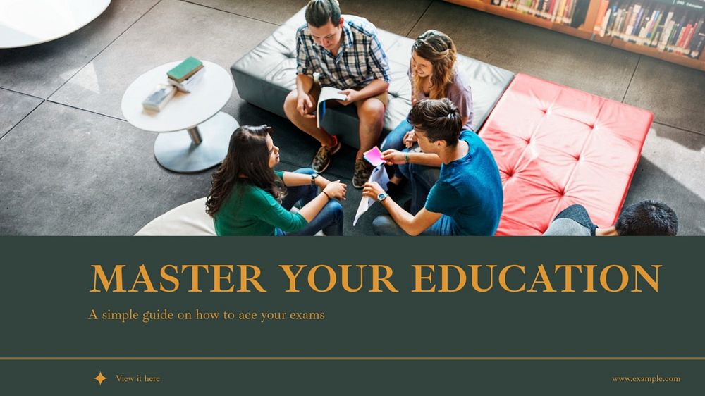 Master your education blog banner template, editable design