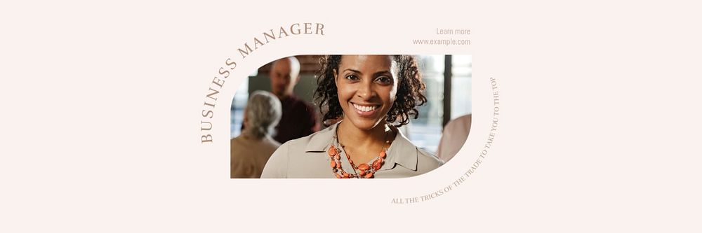 Business manager email header template, editable text