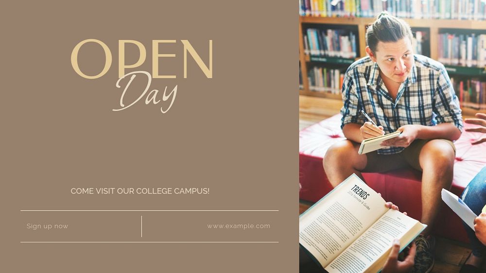 College open day blog banner template, editable design