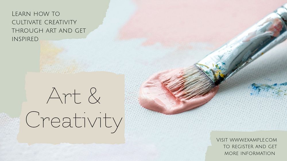 Art & creativity blog banner template, editable design