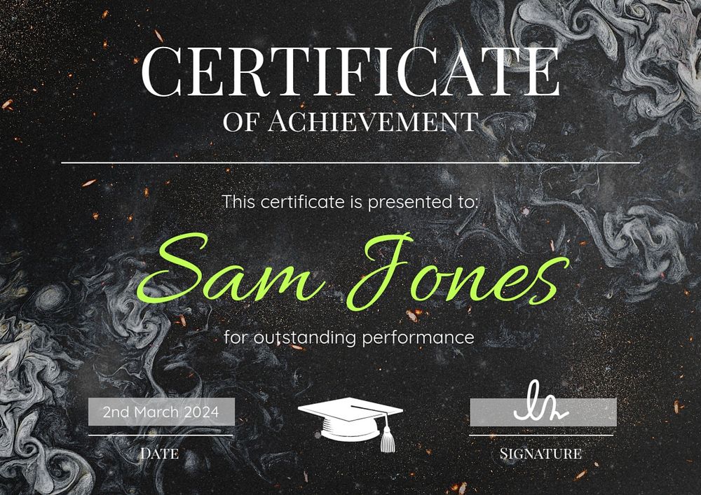 Certificate of achievement