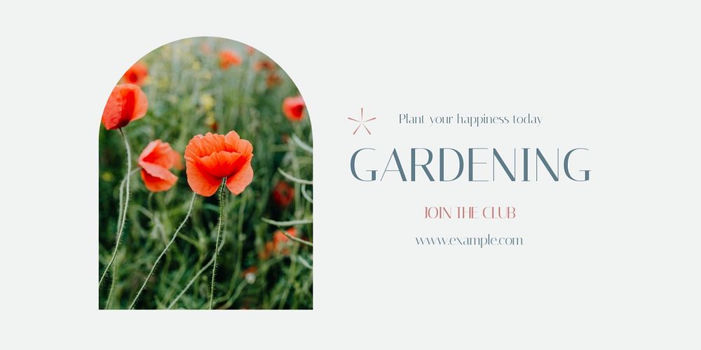 Gardening club Twitter ad template, editable text