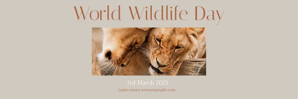 World wildlife day email header template, editable text