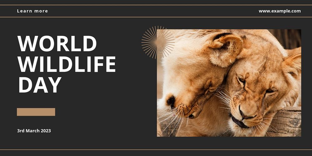 World wildlife day Twitter ad template, editable text