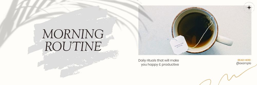 Morning routine email header template, editable text