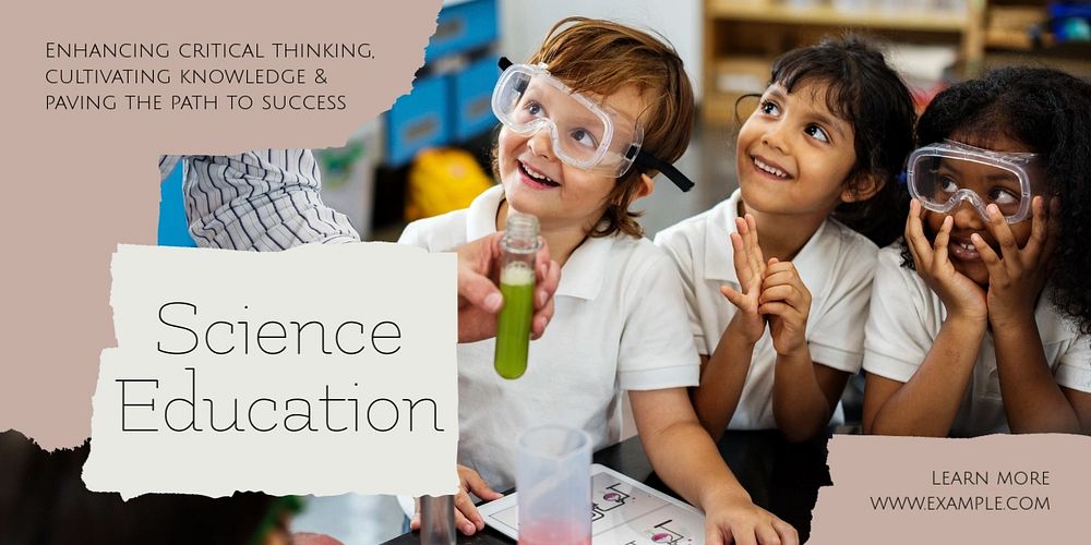 Science education Twitter ad template, editable text