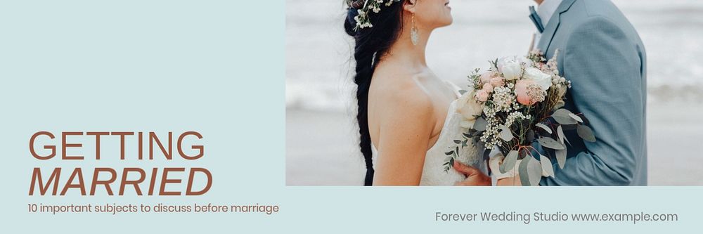 Marriage email header template, editable text