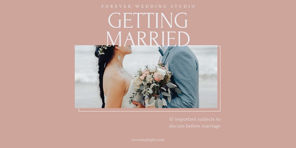 Marriage Twitter ad template, editable text