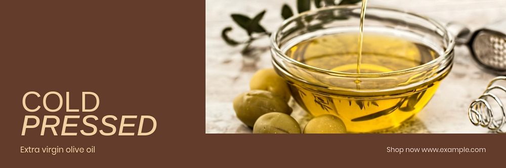 Olive oil email header template, editable text