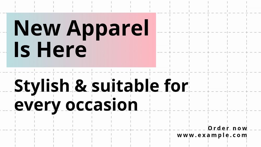 New apparel blog banner template, editable text