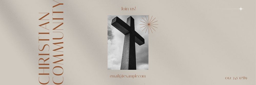 Christian community email header template, editable text