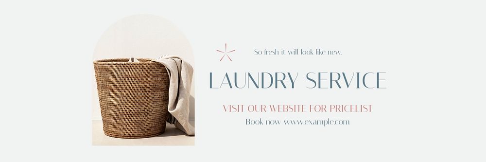 Laundry service email header template, editable text