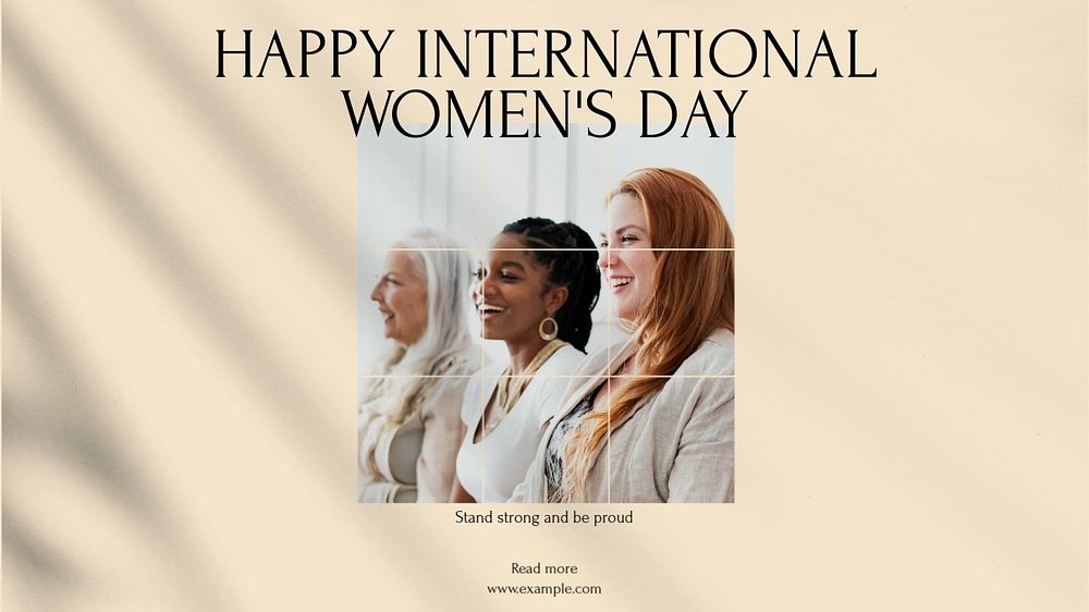 Women's day blog banner template, editable text