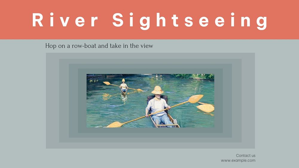 River sightseeing blog banner template, editable text