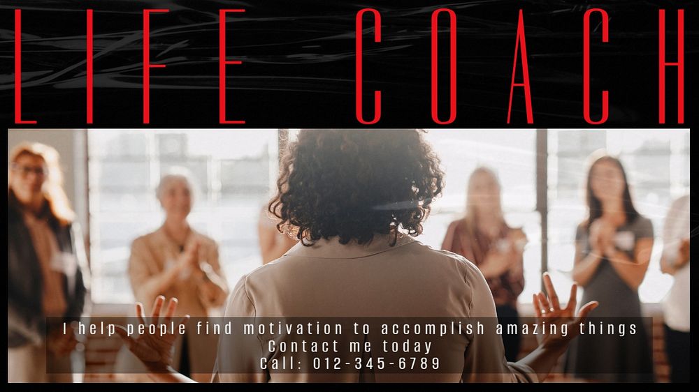 Life coach blog banner template, editable text