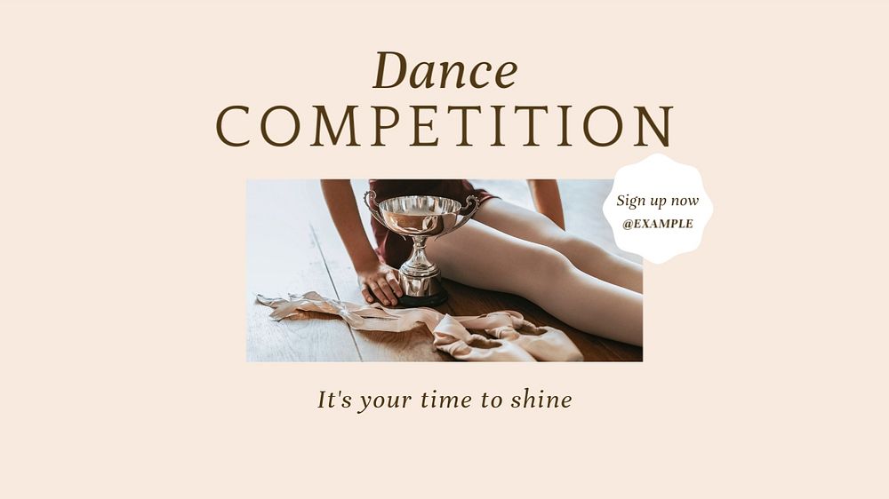 Dance competition blog banner template, editable text