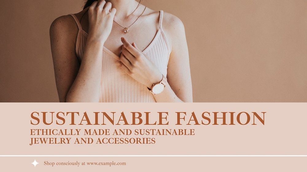 Sustainable fashion blog banner template, editable text