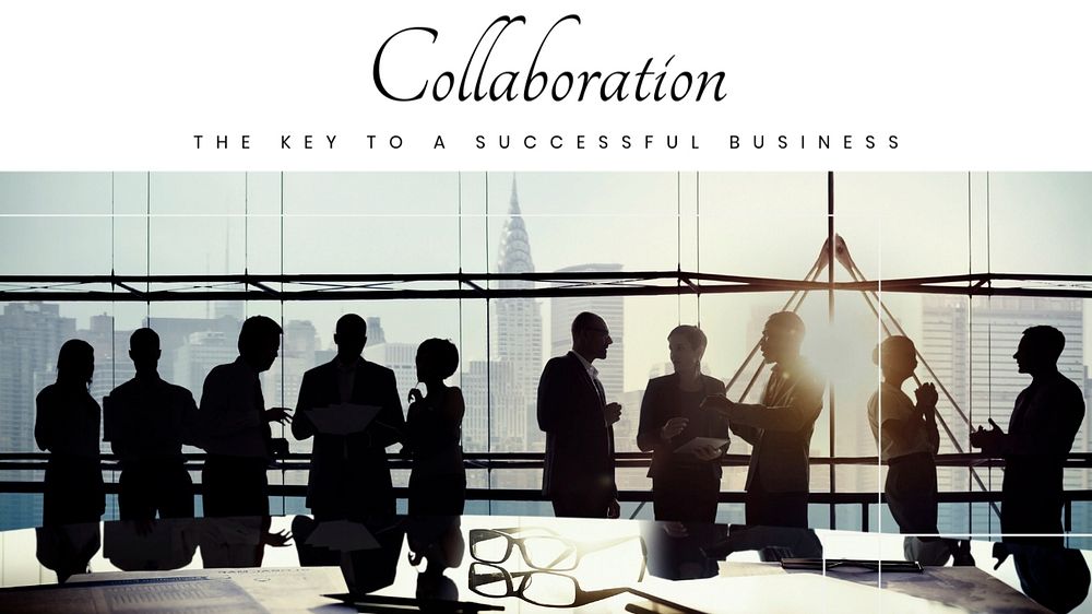 Business collaboration blog banner template, editable text