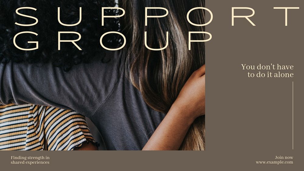 Support group blog banner template, editable text