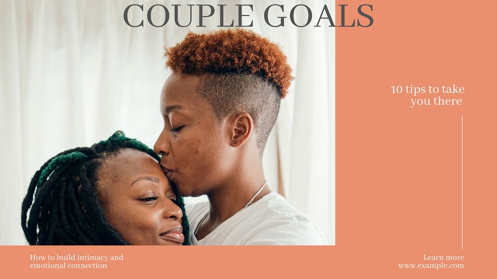 Couple goals blog banner template, editable text