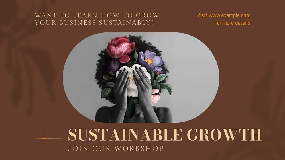 Sustainable growth blog banner template, editable text