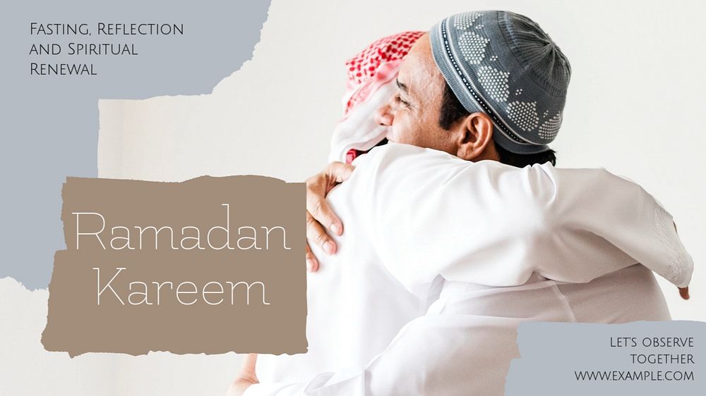 Ramadan Kareem blog banner template, editable text